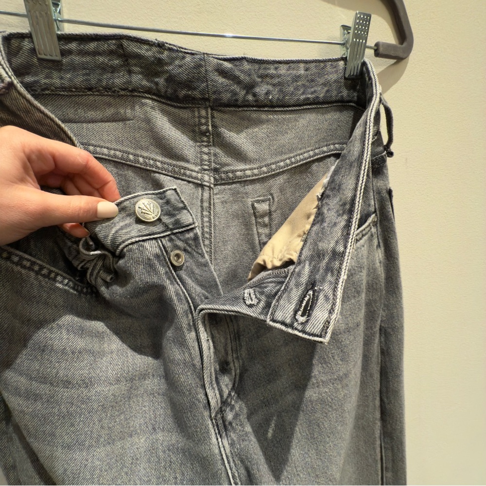 rag & bone Slate Grey Acid Wash Denim Wide Leg Baggy Jeans Size 29 Women’s - Picture 6 of 10